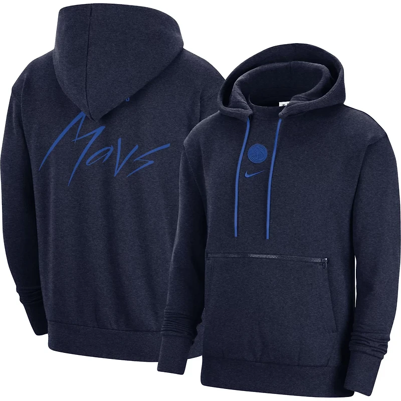 Nike Heather Dallas Mavericks Courtside Versus Flight Pullover Hoodie