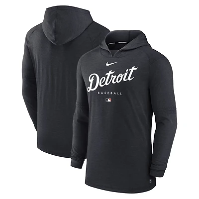 Nike Heather Detroit Tigers Authentic Collection Early Work Tri-Blend Performance Pullover Hoodie