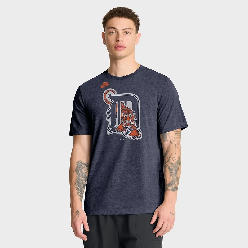 Nike Heather Detroit Tigers Cooperstown Logo Tri-Blend T-Shirt