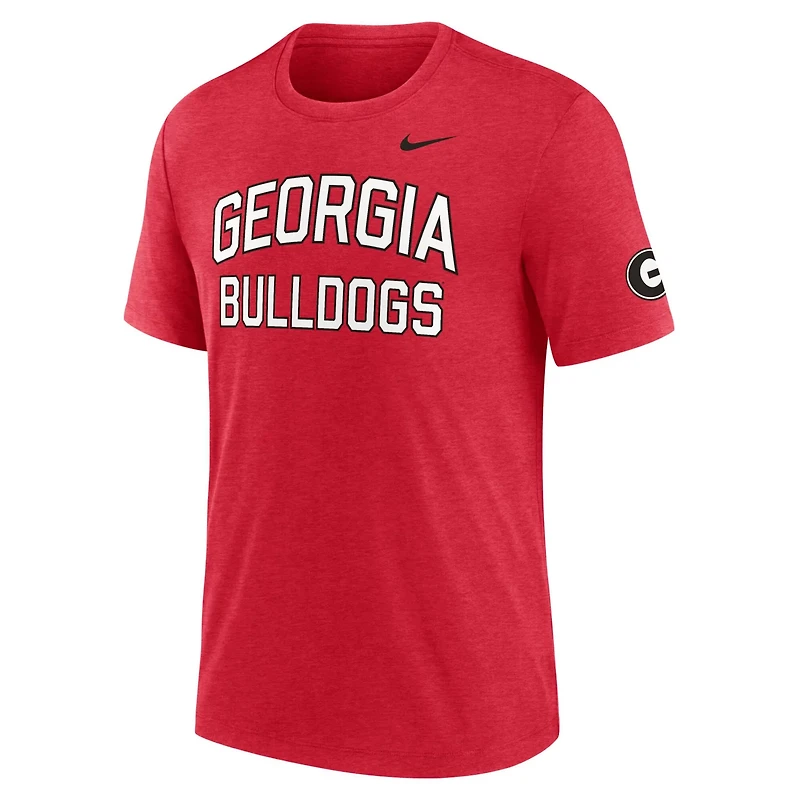 Nike Heather Georgia Bulldogs Campus Collegiate Block Tri-Blend T-Shirt