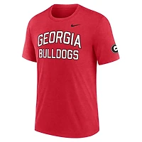 Nike Heather Georgia Bulldogs Campus Collegiate Block Tri-Blend T-Shirt
