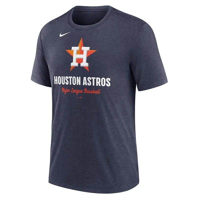 Nike Heather Houston Astros Logo Tri-Blend T-Shirt