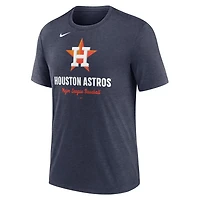 Nike Heather Houston Astros Logo Tri-Blend T-Shirt
