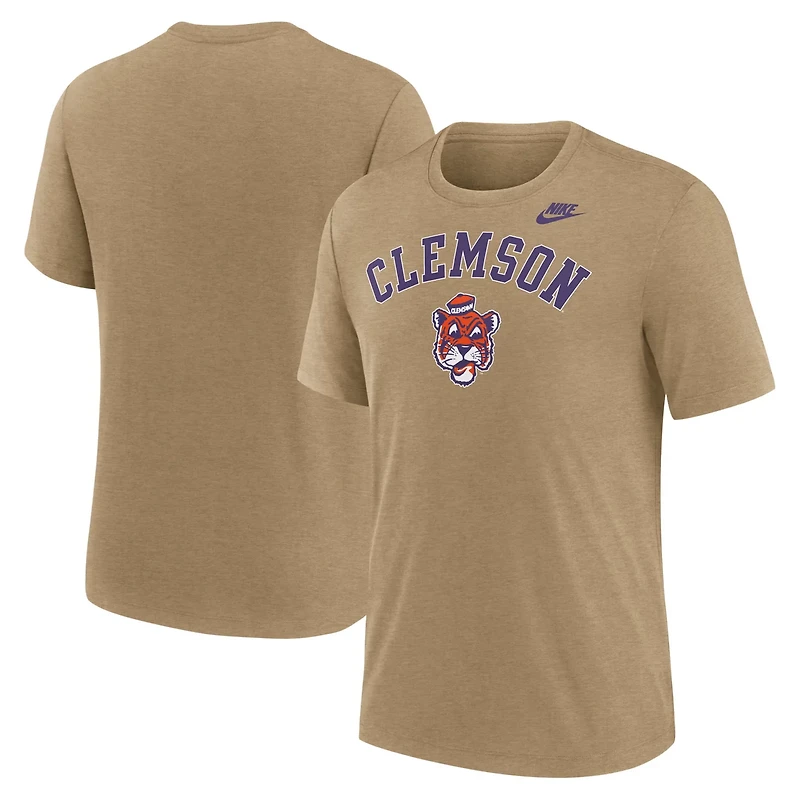 Nike Heather Light Clemson Tigers Legacy Arch Tri-Blend T-Shirt
