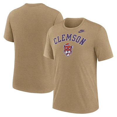Nike Heather Light Clemson Tigers Legacy Arch Tri-Blend T-Shirt