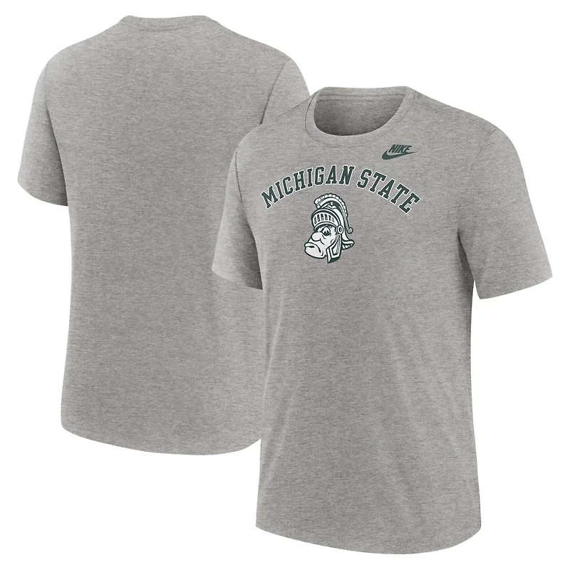 Nike Heather Light Michigan State Spartans Legacy Arch Tri-Blend T-Shirt