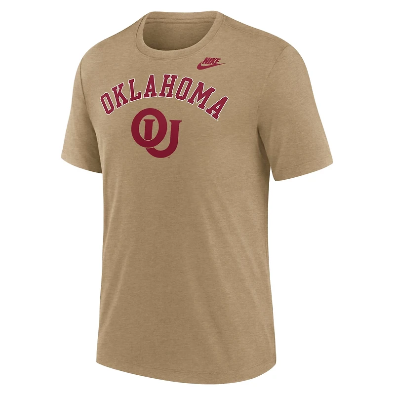 Nike Heather Light Oklahoma Sooners Legacy Arch Tri-Blend T-Shirt