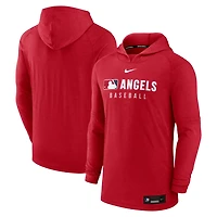 Nike Heather Los Angeles Angels Authentic Collection Tri-Blend Performance Pullover Hoodie