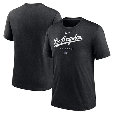 Nike Heather Los Angeles Dodgers Authentic Collection Early Work Tri-Blend Performance T-Shirt