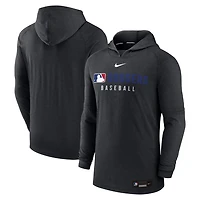 Nike Heather Los Angeles Dodgers Authentic Collection Tri-Blend Performance Pullover Hoodie
