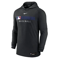 Nike Heather Los Angeles Dodgers Authentic Collection Tri-Blend Performance Pullover Hoodie