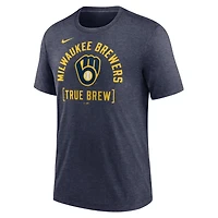 Nike Heather Milwaukee Brewers Swing Big Tri-Blend T-Shirt