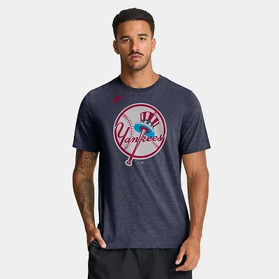 Nike Heather New York Yankees Cooperstown Logo Tri-Blend T-Shirt