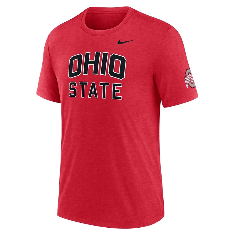Nike Heather Ohio State Buckeyes Campus Collegiate Block Tri-Blend T-Shirt