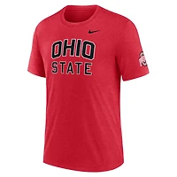 Nike Heather Ohio State Buckeyes Campus Collegiate Block Tri-Blend T-Shirt