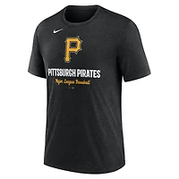 Nike Heather Pittsburgh Pirates Logo Tri-Blend T-Shirt