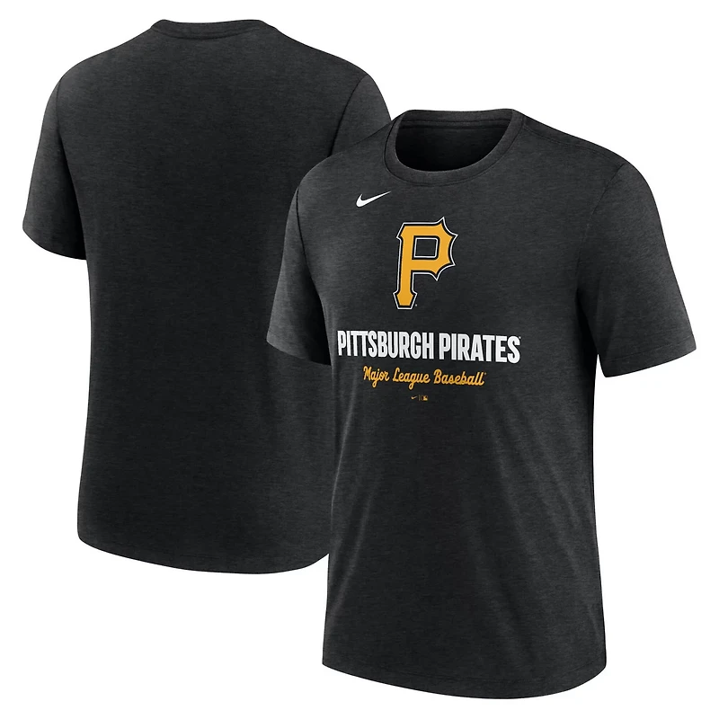 Nike Heather Pittsburgh Pirates Logo Tri-Blend T-Shirt