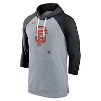 Nike Heather San Francisco Giants Baseball Raglan 3 4-Sleeve Pullover Hoodie