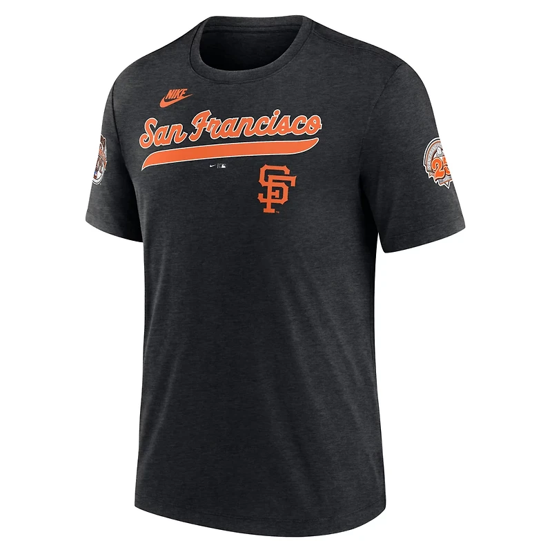 Nike Heather San Francisco Giants Cooperstown Collection Eras Tri-Blend T-Shirt