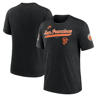 Nike Heather San Francisco Giants Cooperstown Collection Eras Tri-Blend T-Shirt