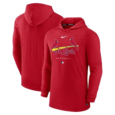 Nike Heather St Louis Cardinals Authentic Collection Early Work Tri-Blend Performance Pullover Hoodie
