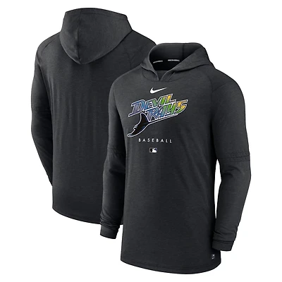 Nike Heather Tampa Bay Rays Authentic Collection Early Work Tri-Blend Performance Pullover Hoodie