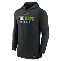 Nike Heather Tampa Bay Rays Authentic Collection Tri-Blend Performance Pullover Hoodie