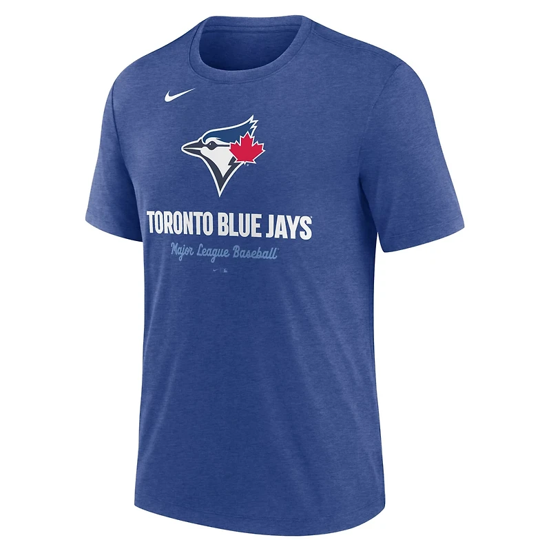 Nike Heather Toronto Blue Jays Logo Tri-Blend T-Shirt