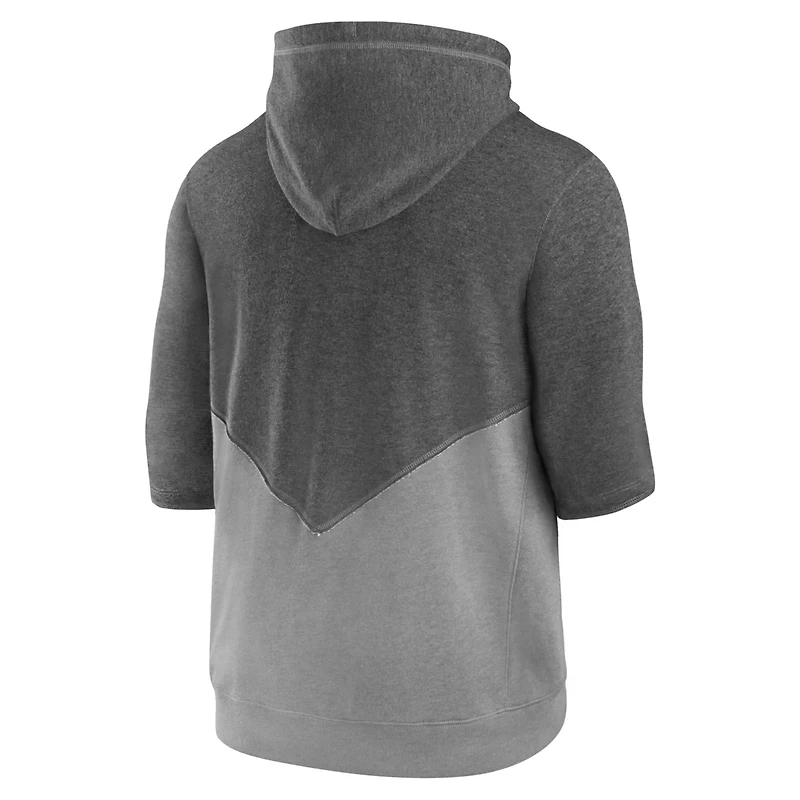 Nike Heathered Charcoal/Heathered Gray Cleveland Guardians Team Modern Arch 3/4 Sleeve Pullover Hoodie