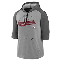 Nike Heathered Charcoal/Heathered Gray Cleveland Guardians Team Modern Arch 3/4 Sleeve Pullover Hoodie