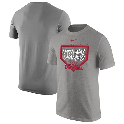 Nike Heathered Gray Ole Miss Rebels 2022 NCAA Baseball College World Series Champions T-Shirt