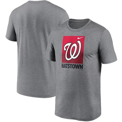 Nike Heathered Gray Washington Nationals Local Logo Legend T-Shirt