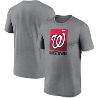Nike Heathered Gray Washington Nationals Local Logo Legend T-Shirt