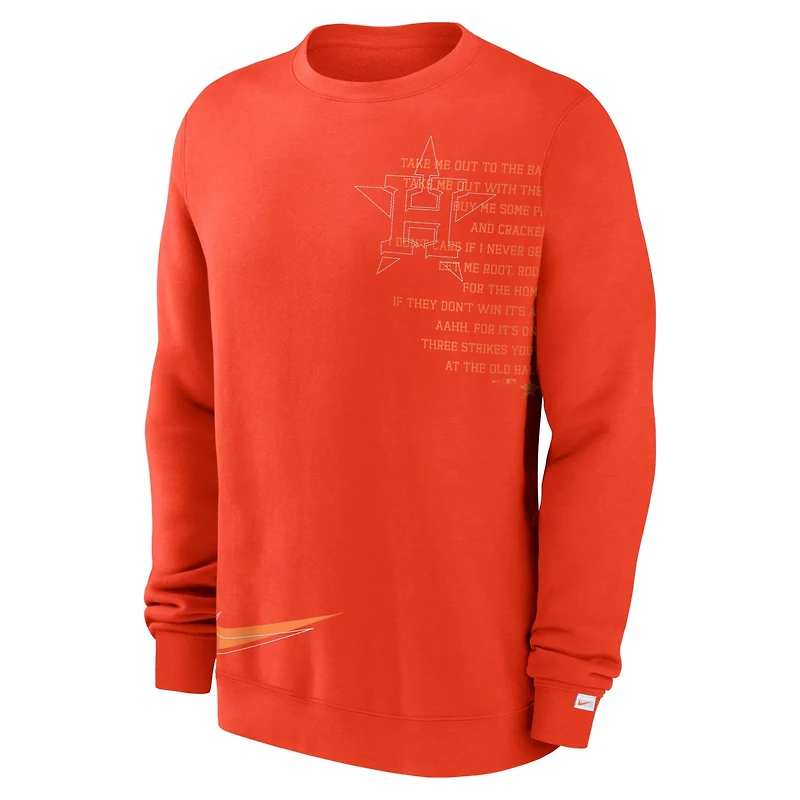 Nike Houston Astros Statement Ball Game Fleece Pullover Sweatshirt