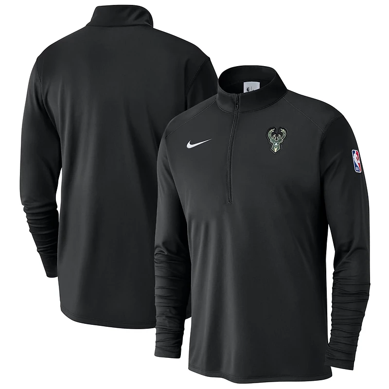 Nike Hunter Milwaukee Bucks 2024 25 Courtside Performance Half-Zip Top