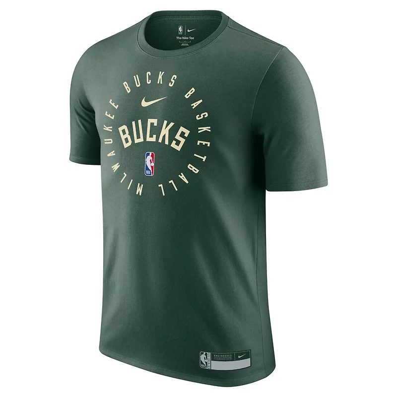 Nike Hunter Milwaukee Bucks 2024 25 Legend On-Court Practice Performance T-Shirt
