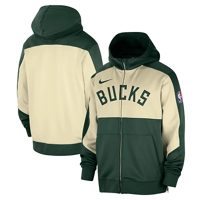Nike Hunter Milwaukee Bucks Authentic On-Court Showtime Performance Full-Zip Hoodie
