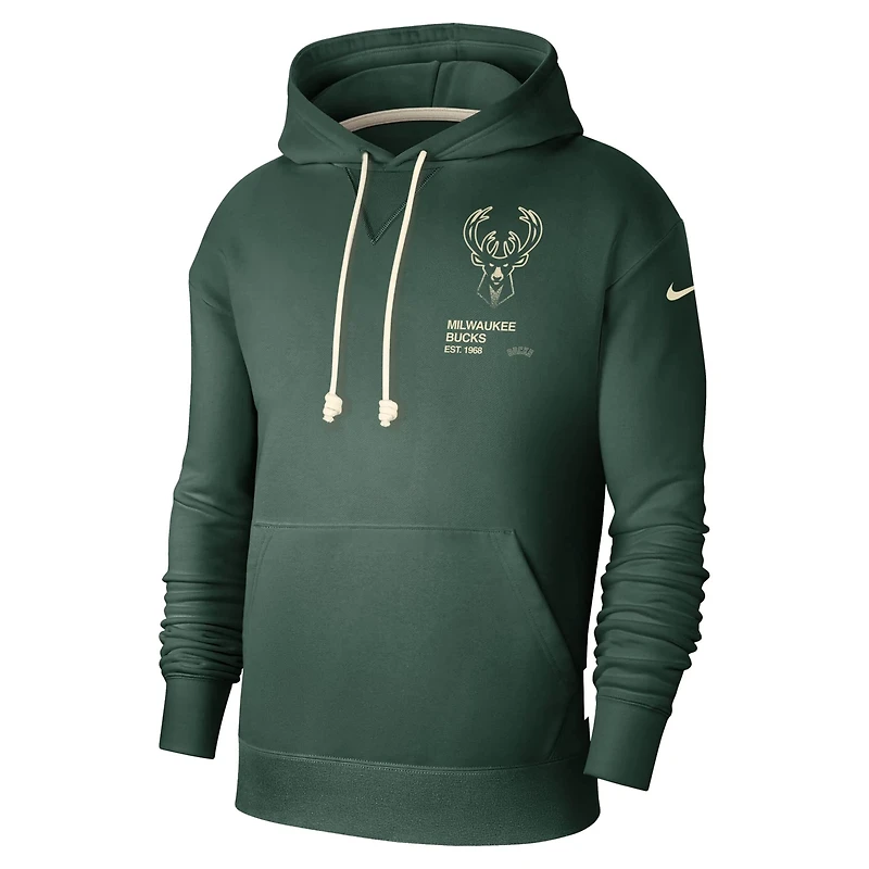 Nike Hunter Milwaukee Bucks Courtside Standard Issue Premium Performance Pullover Hoodie