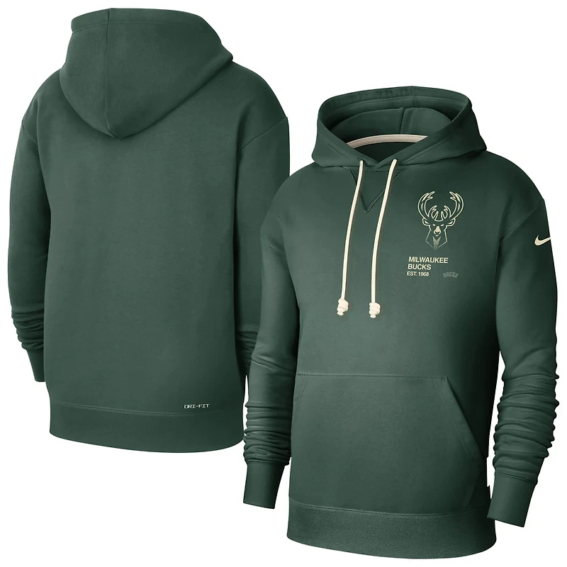 Nike Hunter Milwaukee Bucks Courtside Standard Issue Premium Performance Pullover Hoodie