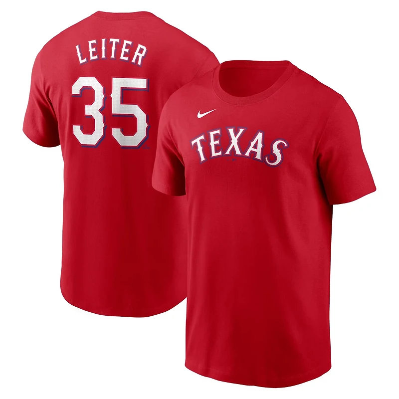 Nike Jack Leiter Texas Rangers Fuse Name  Number T-Shirt