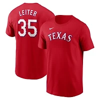 Nike Jack Leiter Texas Rangers Fuse Name  Number T-Shirt