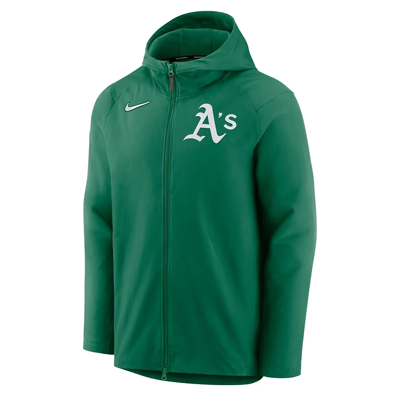 Nike Kelly Oakland Athletics Authentic Collection Performance Raglan Full-Zip Hoodie