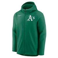 Nike Kelly Oakland Athletics Authentic Collection Performance Raglan Full-Zip Hoodie