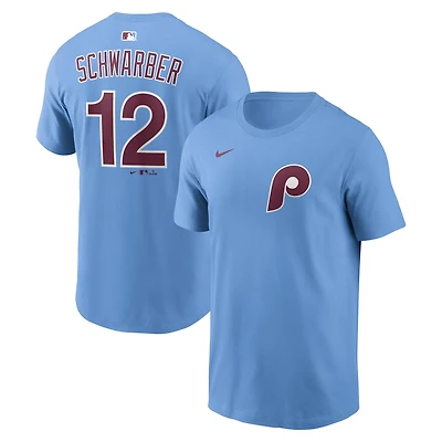 Nike Kyle Schwarber Light Philadelphia Phillies Name  Number T-Shirt
