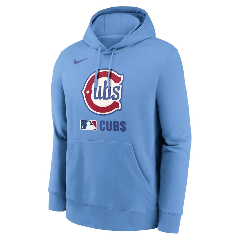 Nike Light Chicago Cubs Authentic Collection Lockup Alternate Logo Performance Pullover Hoodie