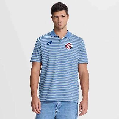 Nike Light Chicago Cubs Cooperstown Collection Dri-FIT Victory Striped Polo