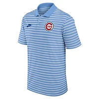 Nike Light Chicago Cubs Cooperstown Collection Dri-FIT Victory Striped Polo