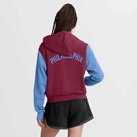 Nike Light Philadelphia Phillies Cooperstown Collection Cropped Full-Zip Hoodie