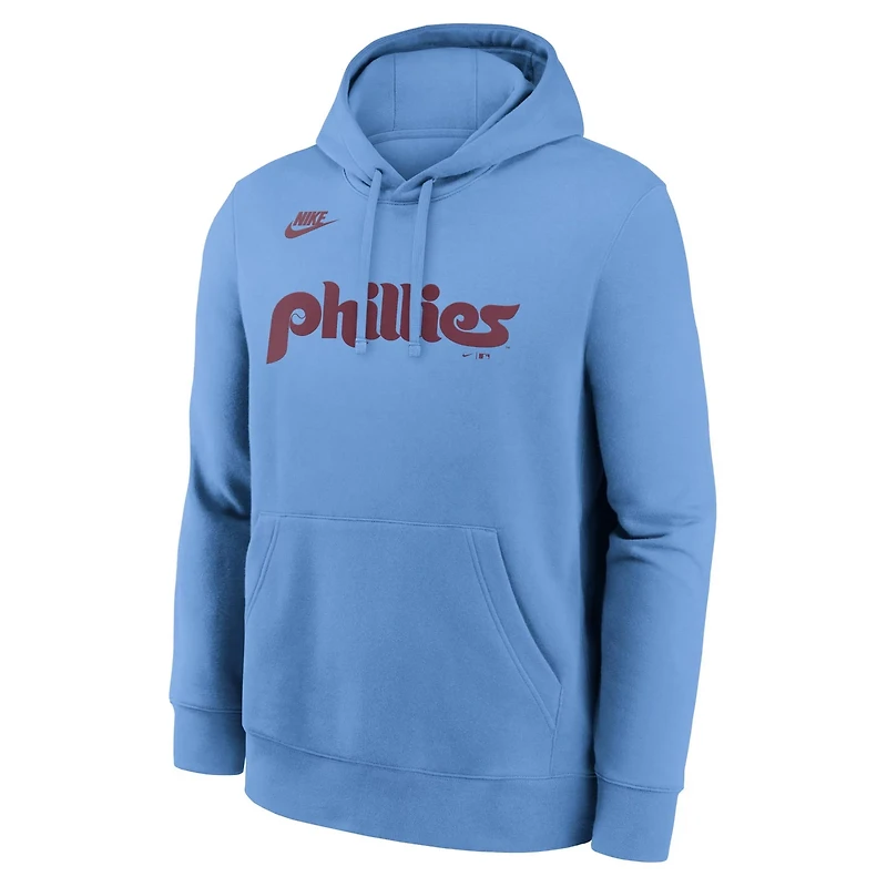 Nike Light Philadelphia Phillies Cooperstown Collection Wordmark Club Hoodie