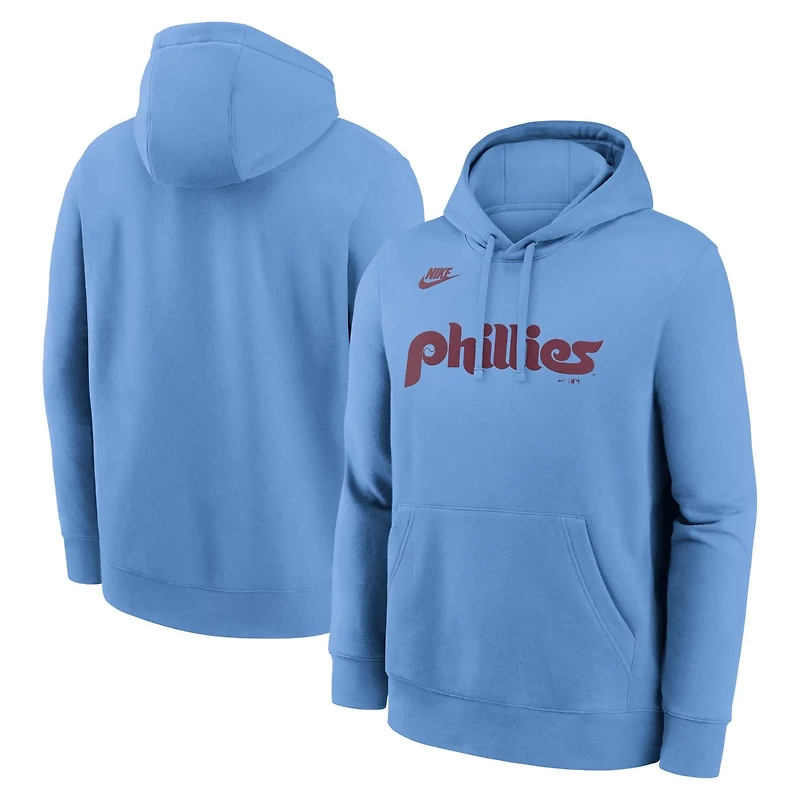 Nike Light Philadelphia Phillies Cooperstown Collection Wordmark Club Hoodie